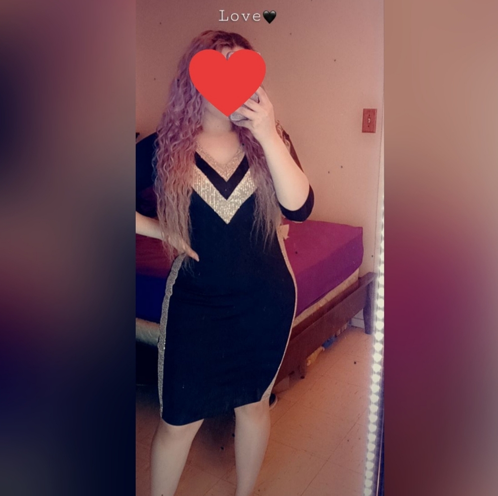 Black and Gold Sequin Dress 🖤💛